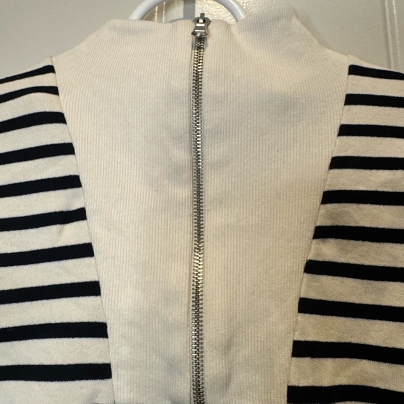 Zara Ribbed Cream Long Sleeve Top - Picture 3 of 8